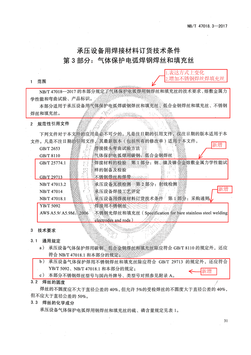 NB/T 47018-2017《承壓設備用焊接材料訂貨技術條件》第31頁